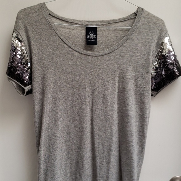 PINK sequin sleeve shirt - Picture 1 of 7